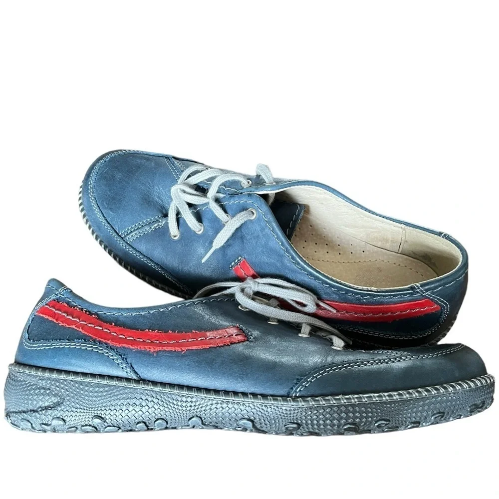 STELLA soft cornflour blue leather sneakers